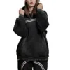 C-HL1221 Snow Wash Distressed Seam Colorblock Tape Fleece Hoodie
