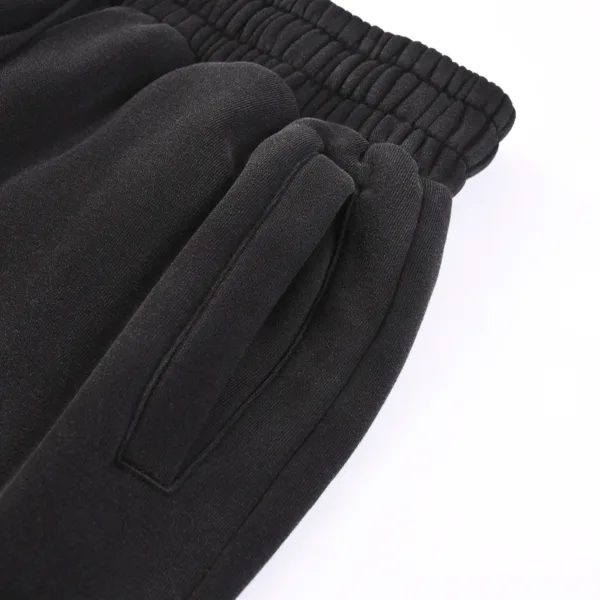 C-1227 + C-1228 Monkey Wash Color-Block Contrast Webbing Fleece Hoodie Two-Piece Set