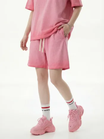 C-1238 Vintage Dyed Distressed Terry Cloth Shorts
