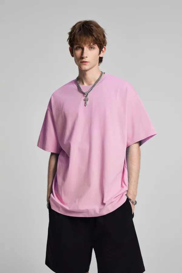 C-HL6612 Basic Short Sleeve T-Shirt in FOG Color