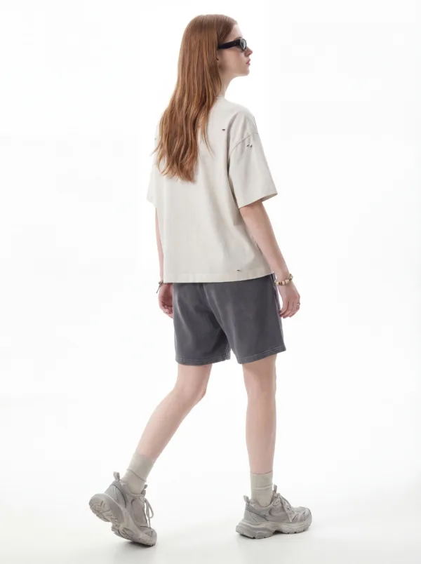 C-K1160 Washed Shoulder Distressed T-Shirt