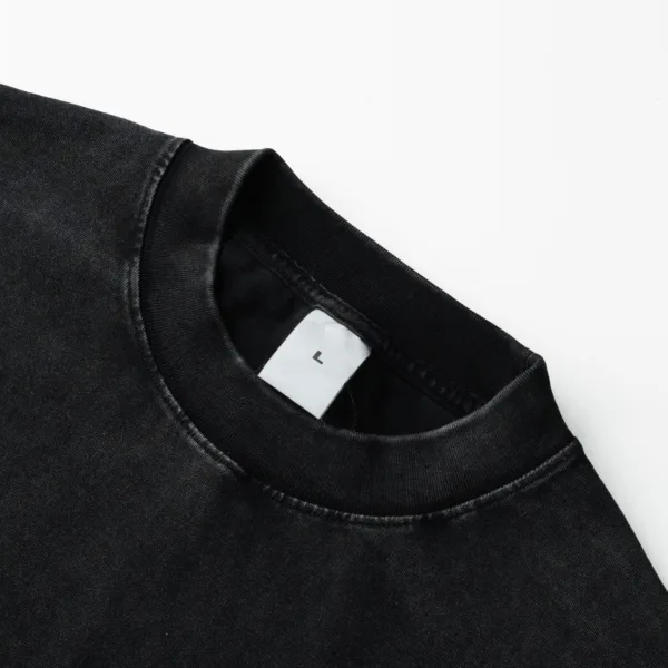 C-S26004 Distressed Raw Hem Washed Vintage T-Shirt