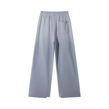 C-1282 Raw Hem Patchwork Distressed Monkey Wash Casual Trousers