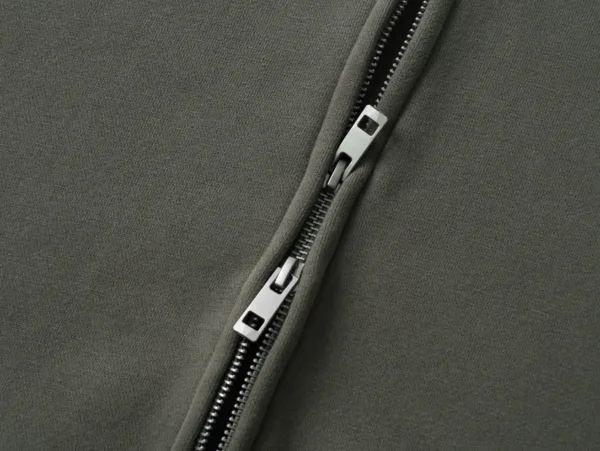 C-HL23805 Fleece-Lined Thickened Loose-Fit Zip-Up Hooded Sweatshirt