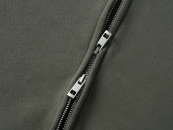 C-HL23805 Fleece-Lined Thickened Loose-Fit Zip-Up Hooded Sweatshirt