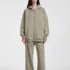 C-HL23805 Fleece-Lined Thickened Loose-Fit Zip-Up Hooded Sweatshirt