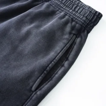 C-K1162 Heavyweight Washed Distressed Pure Cotton Loose Barrel Pants