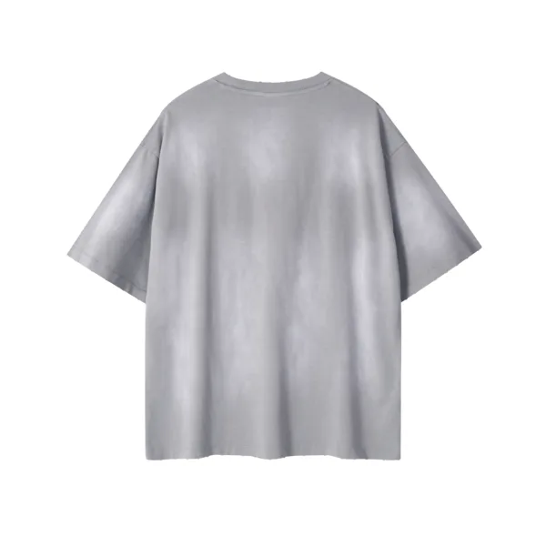 C-HL6624 Spray Monkey Ripped & Distressed Frayed Edge Short Sleeve Tee