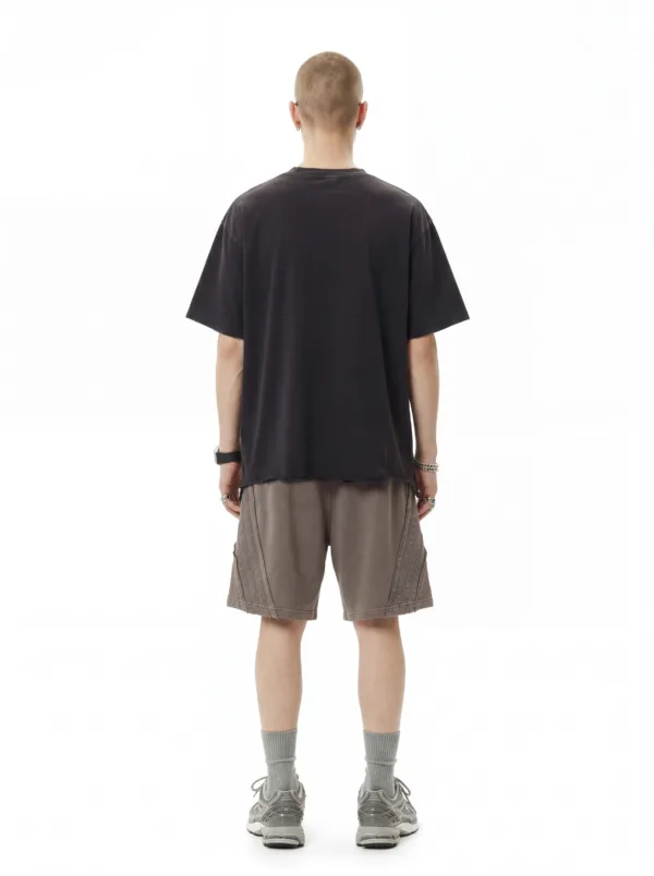 C-S26004 Distressed Raw Hem Washed Vintage T-Shirt