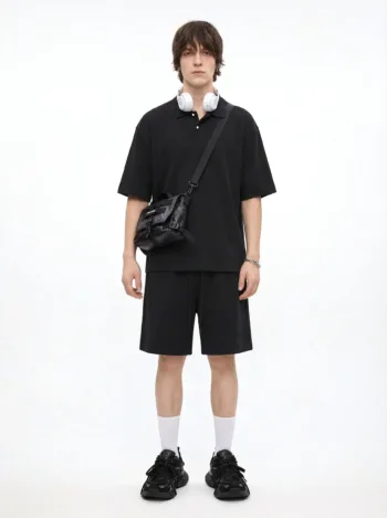 C-6605 + C-7601 Diamond Texture Waffle Fleece Hoodie Two-Piece Set