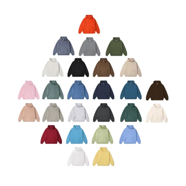 C-HL23807 Fleece-Lined Thickened Loose-Fit Hooded Sweatshirt