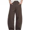 C-S26010 Multi-Pocket Wide-Leg Woven Cargo Trousers
