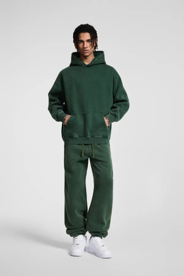 27097530 C-HL23842 Tie-Dye Washed Distressed Fleece-Lined Hooded SweatshirtC-