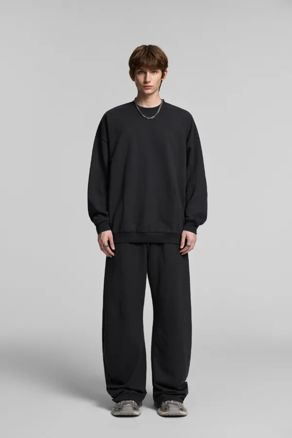 C-6807 + C-6808 Heavyweight Distressed Ripped Vintage Wash Fleece Hoodie Two-Piece Set