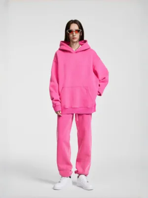 C-23842 + C-23843 Batik Wash Vintage Distressed Fleece Hoodie Two-Piece Set