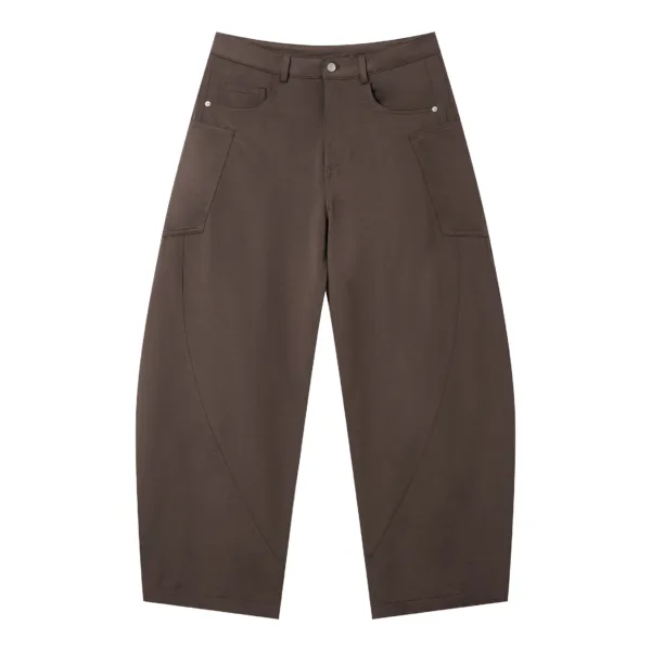 C-S26010 Multi-Pocket Wide-Leg Woven Cargo Trousers