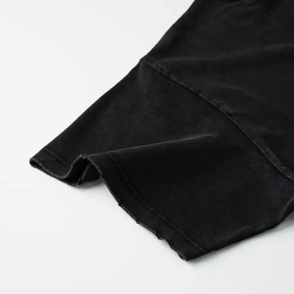 C-S26004 Distressed Raw Hem Washed Vintage T-Shirt