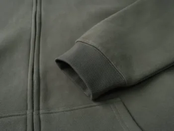 C-HL23805 Fleece-Lined Thickened Loose-Fit Zip-Up Hooded Sweatshirt