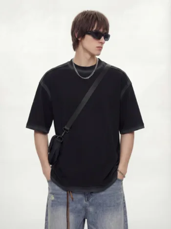 C-HL1234 Spray-Dyed Washed Distressed 250GSM T-Shirt