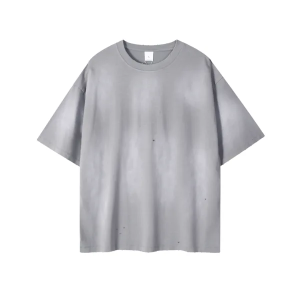 C-HL6624 Spray Monkey Ripped & Distressed Frayed Edge Short Sleeve Tee