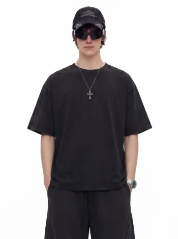 C-S26009 Sporty Striped Washed Vintage 275GSM T-Shirt