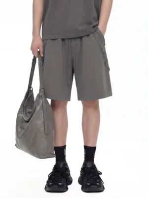 C-S26008 Vintage Washed Striped Sports Shorts