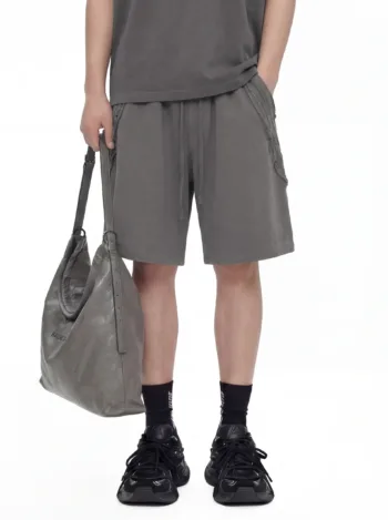 C-S26008 Vintage Washed Striped Sports Shorts