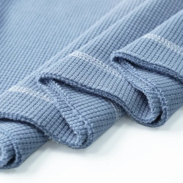 C-K1173 + C-K1174 Waffle Knit Contrast Topstitch Monkey Wash Fade Gradient Two-Piece Set