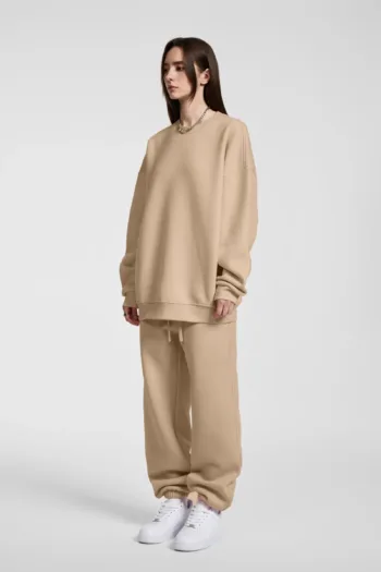 C-HL23803 Fleece-Lined Thickened Loose Crewneck Sweatshirt