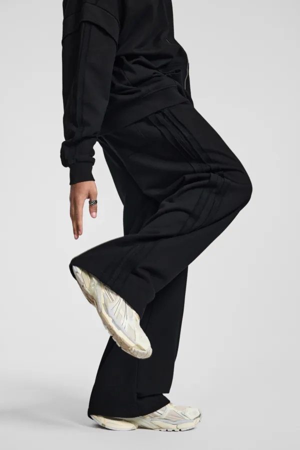 C-90989 Raw Hem Tape Spliced Loose Straight Casual Trousers