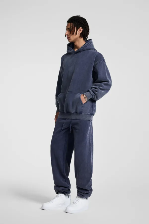 C-23842 + C-23843 Batik Wash Vintage Distressed Fleece Hoodie Two-Piece Set