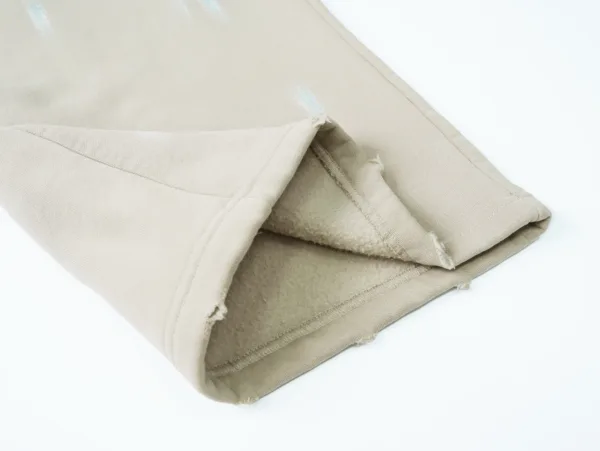 C-26021 Color Spray Washed Distressed Fleece Casual Trousers