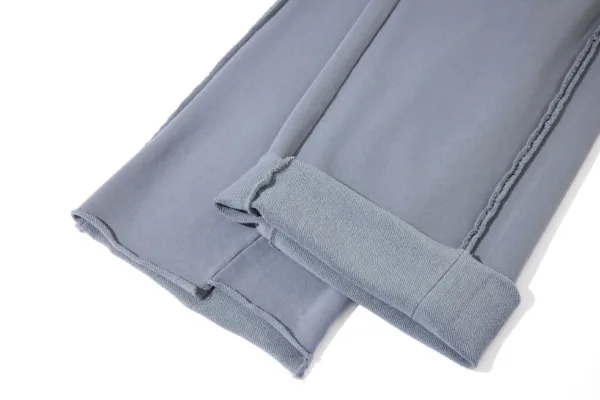 C-1282 Raw Hem Patchwork Distressed Monkey Wash Casual Trousers