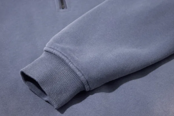 C-265 Fleece Lined Monkey Wash Half-Zip Stand-Up Collar Sweatshirt