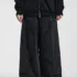 C-1258 High Street Spliced Raw Hem Washed Leisure Pants