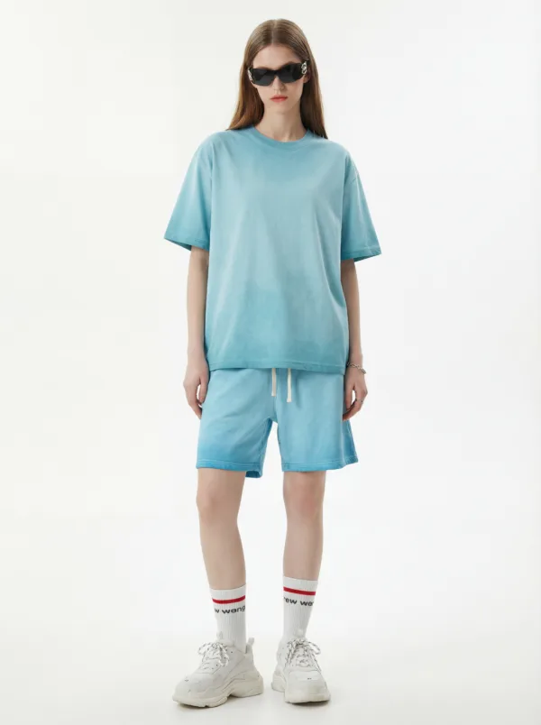 C-HL1237+1238 Heavyweight Washed Vintage Casual Two-Piece Set