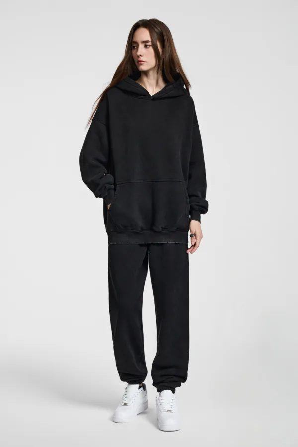 C-23842 + C-23843 Batik Wash Vintage Distressed Fleece Hoodie Two-Piece Set