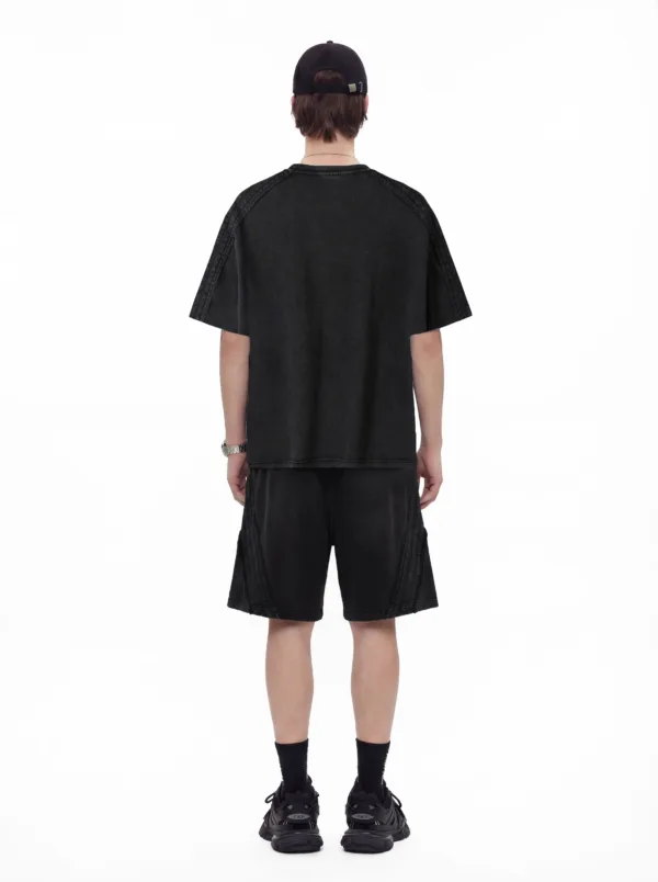 C-S26009 + S26008 Retro Striped Washed Co-ord Set