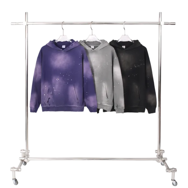 C-HL1223 Monkey Spray Faded Irregular Eroded Heavy Distressed Hoodie