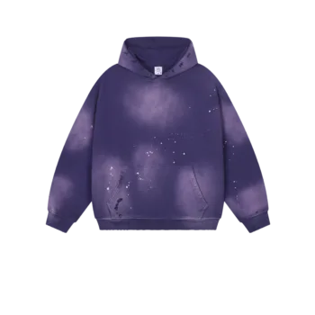 C-HL1223 Monkey Spray Faded Irregular Eroded Heavy Distressed Hoodie