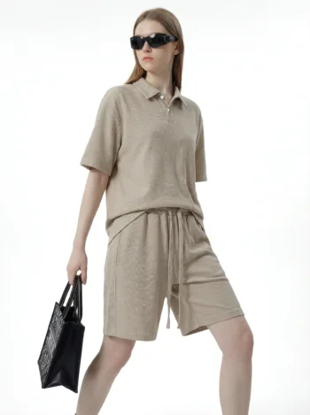 C-6605 + C-7601 Diamond Texture Waffle Fleece Hoodie Two-Piece Set