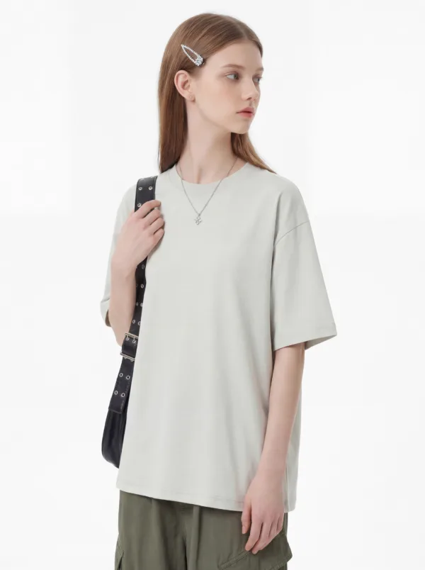 C-K1165 Sorona Drop Shoulder Mint Ice Cream T-Shirt