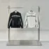 C-HL1221 Snow Wash Distressed Seam Colorblock Tape Fleece Hoodie