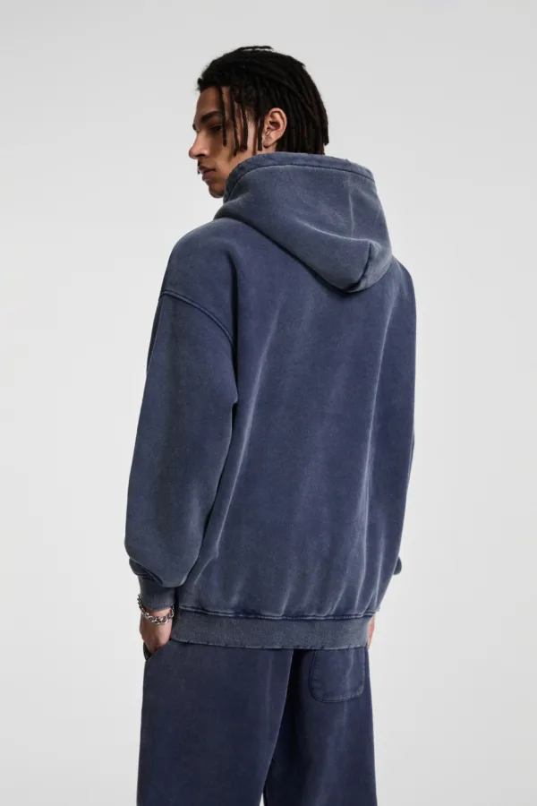 505228e4 C-HL23842 Tie-Dye Washed Distressed Fleece-Lined Hooded SweatshirtC-