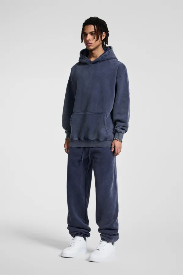 C-23842 + C-23843 Batik Wash Vintage Distressed Fleece Hoodie Two-Piece Set