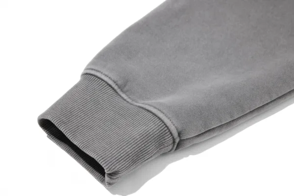 C-1305 + C-1306 Pigment Wash Stir-Fried Snowflake Vintage Distressed Fleece Hoodie Two-Piece Set