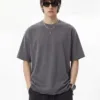 C-S26004 Distressed Raw Hem Washed Vintage T-Shirt