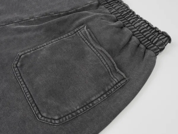 C-1258 High Street Spliced Raw Hem Washed Leisure Pants