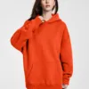 C-HL23807 Fleece-Lined Thickened Loose-Fit Hooded Sweatshirt