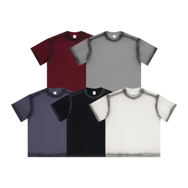 C-HL1234 Spray-Dyed Washed Distressed T-Shirt